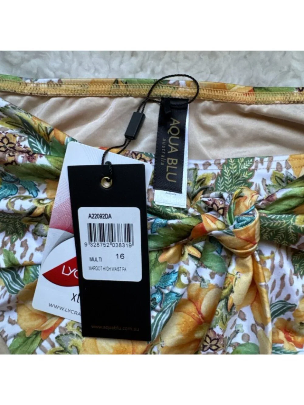 Aqua Blu Australia Womens Size 16 High-Waist Bikini Bottoms Dahlia Margot $85